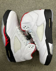 AIR JORDAN 5 FIRE RED SILVER TONGUE - SIZE 10 (WORN) (SUPER CLEAN)