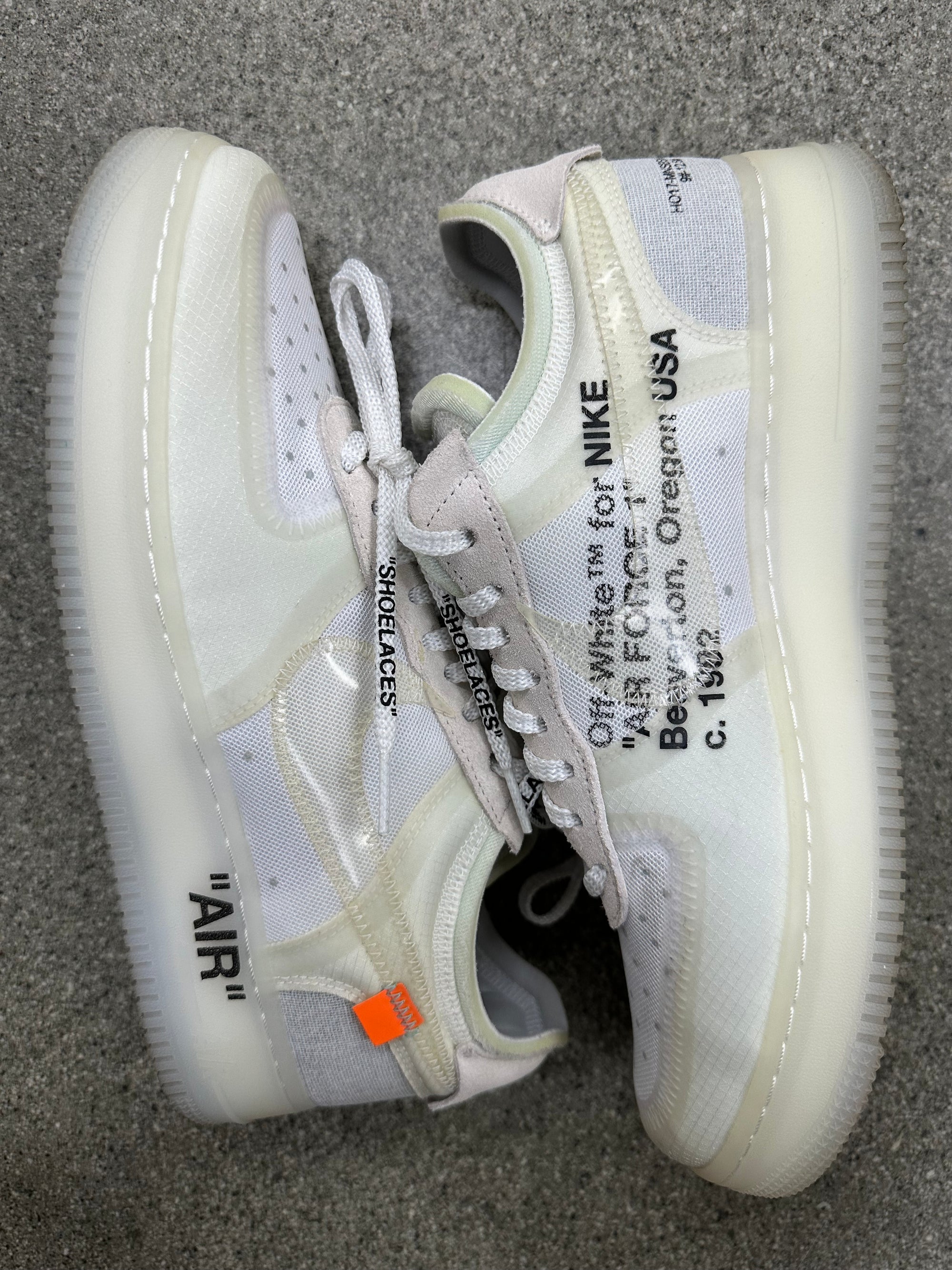 OFF WHITE AIR FORCE 1 LOW WHITE - SIZE 10 (WORN) (SUPER CLEAN)