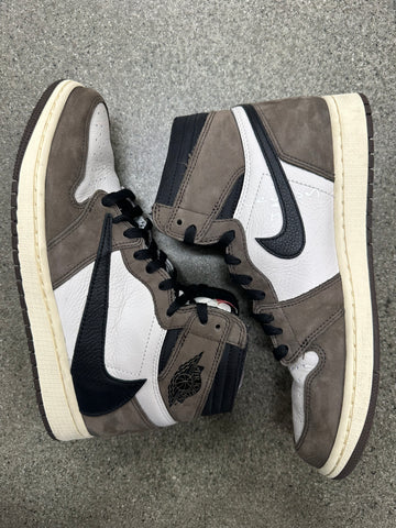 AIR JORDAN 1 HIGH TRAVIS SCOTT MOCHA - SIZE 9.5 (WORN)