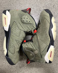 AIR JORDAN 6 TRAVIS SCOTT OLIVE - SIZE 10.5 (WORN) (SUPER CLEAN)