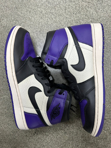 AIR JORDAN 1 COURT PURPLE 1.0 - SIZE 10 (WORN)