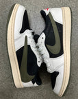 WMNS AIR JORDAN 1 LOW TRAVIS SCOTT OLIVE - SIZE W10 M8.5 (WORN)