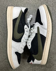 WMNS AIR JORDAN 1 LOW TRAVIS SCOTT OLIVE - SIZE W10 M8.5 (WORN)