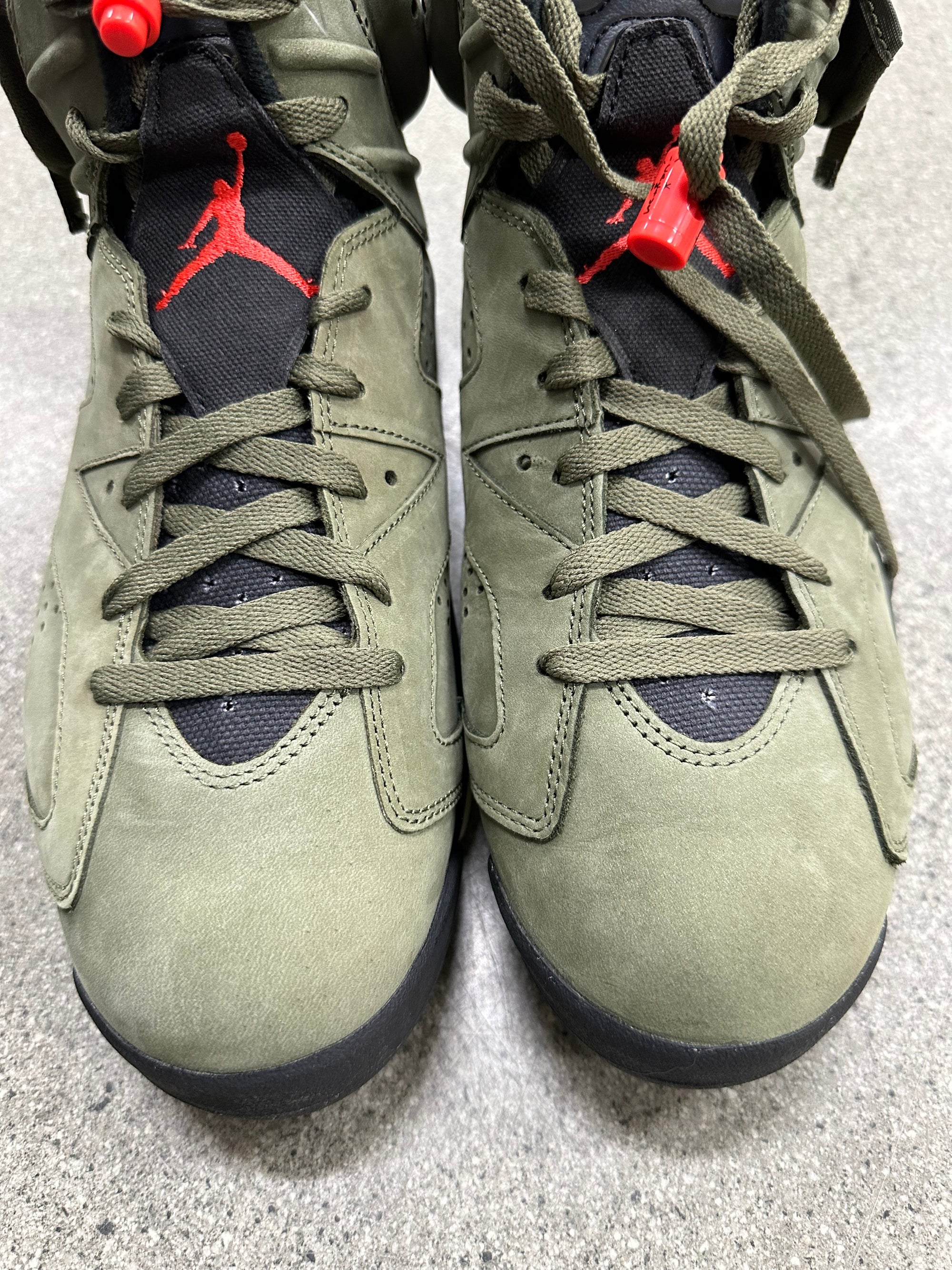 AIR JORDAN 6 TRAVIS SCOTT OLIVE - SIZE 10.5 (WORN) (SUPER CLEAN)