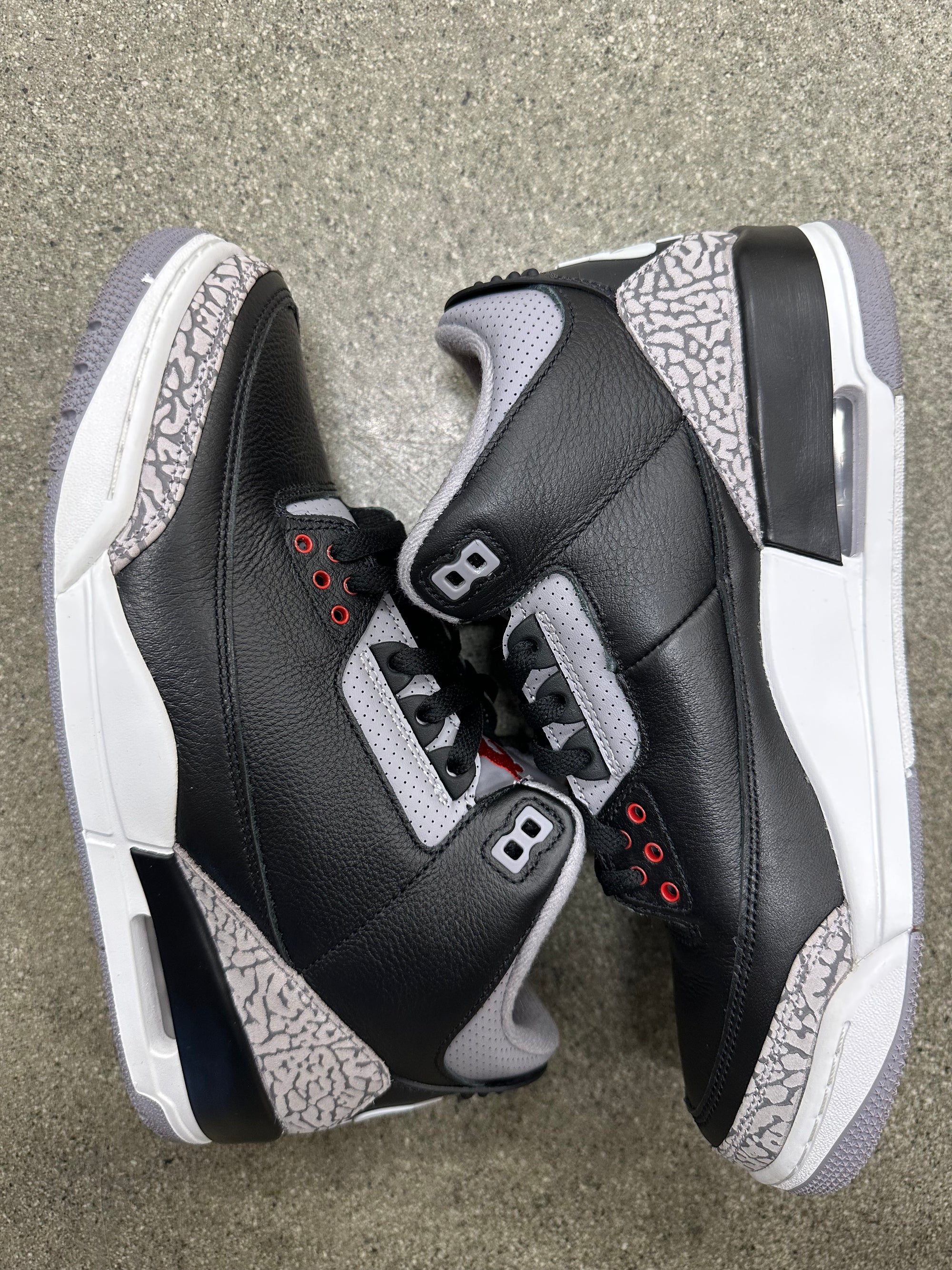 AIR JORDAN 3 BLACK CEMENT 2024 - SIZE 9 (WORN) (SUPER CLEAN)