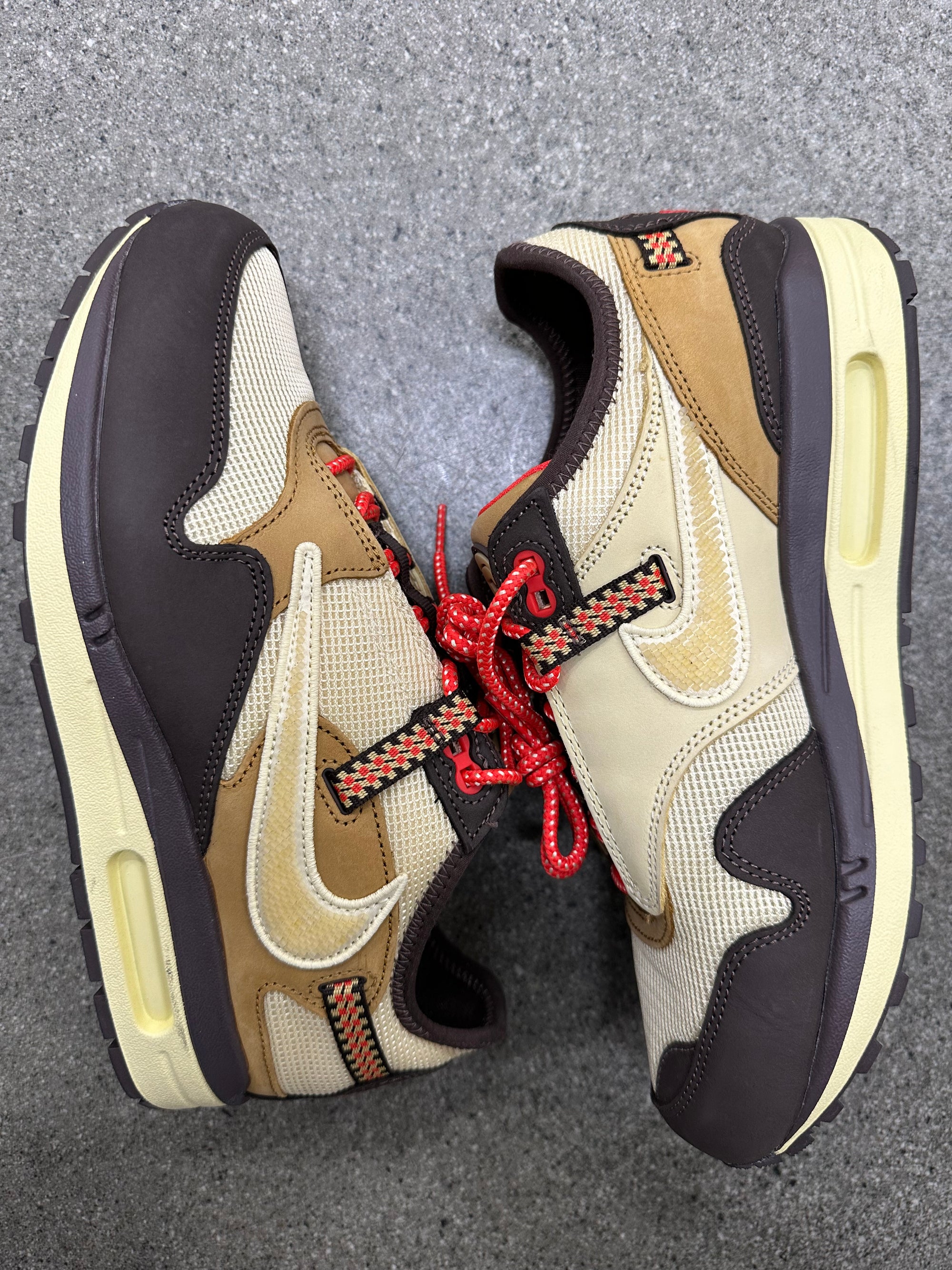 AIR MAX 1 TRAVIS SCOTT BAROQUE BROWN - SIZE 9 (WORN)