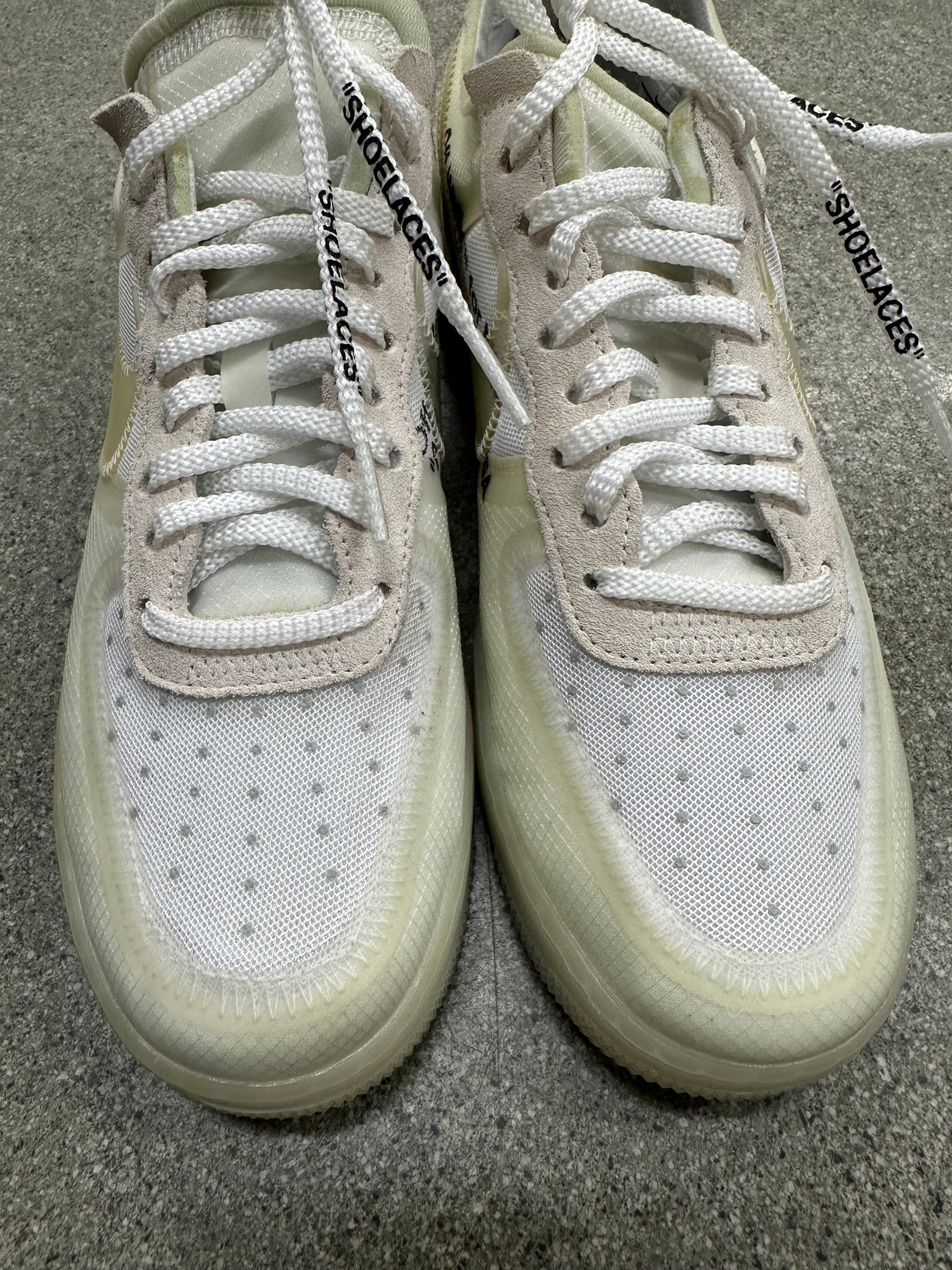 OFF WHITE AIR FORCE 1 LOW WHITE - SIZE 10 (WORN) (SUPER CLEAN)