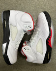 AIR JORDAN 5 FIRE RED SILVER TONGUE - SIZE 10 (WORN) (SUPER CLEAN)