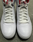 AIR JORDAN 5 FIRE RED SILVER TONGUE - SIZE 10 (WORN) (SUPER CLEAN)